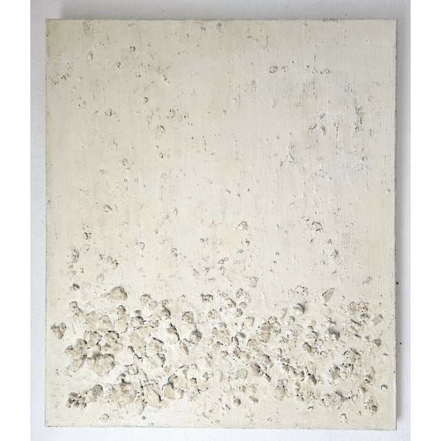 Abstract 24"x H. 28" 'California Beach' #2 - Natural Palette Abstract Relief Seascape / Seaside / Marine Oil Painting / Earth Tones/ Pacific Ocean For Sale - Image 3 of 13