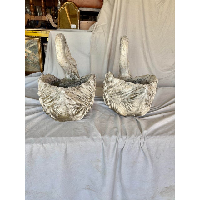 Early 20th Century French Concrete Swan Planters - A Pair For Sale - Image 12 of 12