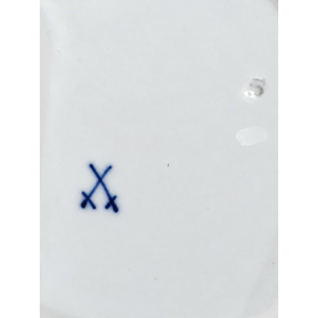 Blue Antique 19th-Century Meissen Blue Flower & Insects Porcelain Soup Plate, 9¾” For Sale - Image 8 of 9