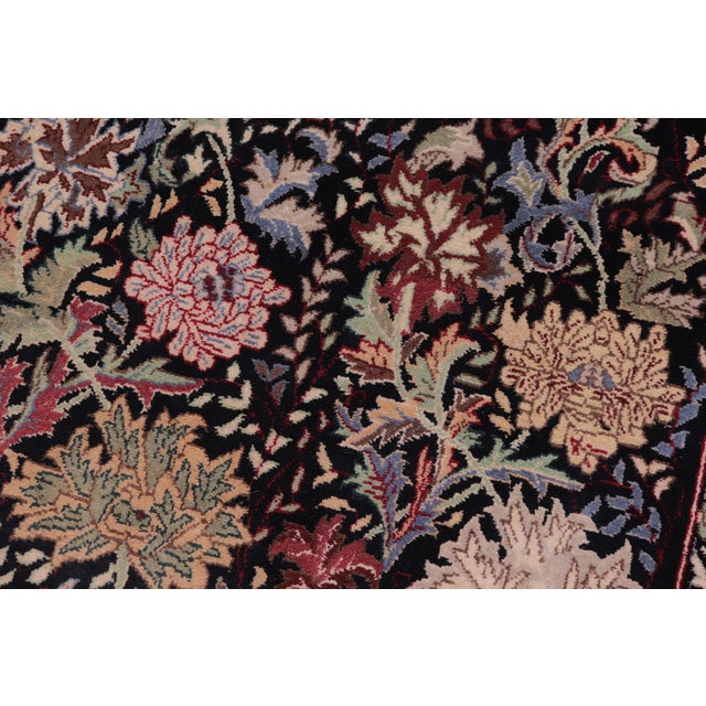 Shabby Chic Pak-Persian Black/Black Wool Rug - 3'2'' X 5'2'' For Sale - Image 4 of 9