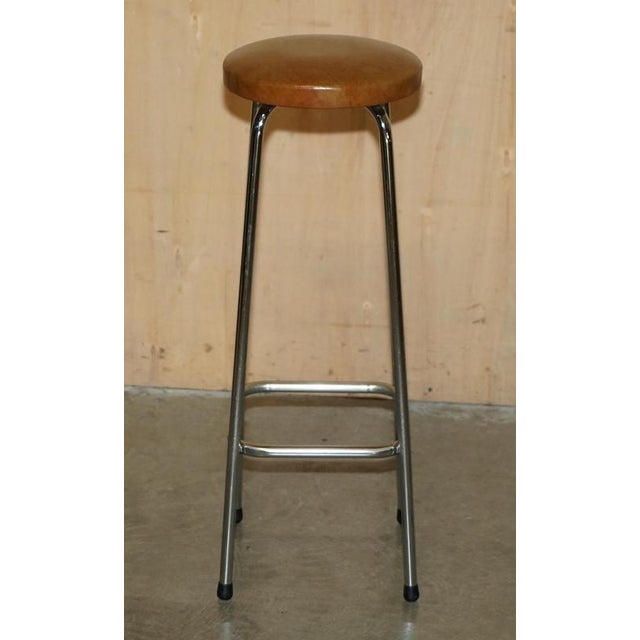 Mid-Century Modern Clad Home Cocktail Bar and Stools, Set of 3 For Sale - Image 16 of 18