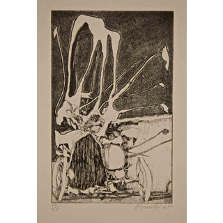 Armando Buratti, Imaginary Clunker, Etching, 1965 For Sale