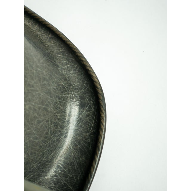 Gray Eames Herman Miller Zenith Lax Rope Edge X-Base Elephant Hide Gray Chair 1950s For Sale - Image 8 of 8