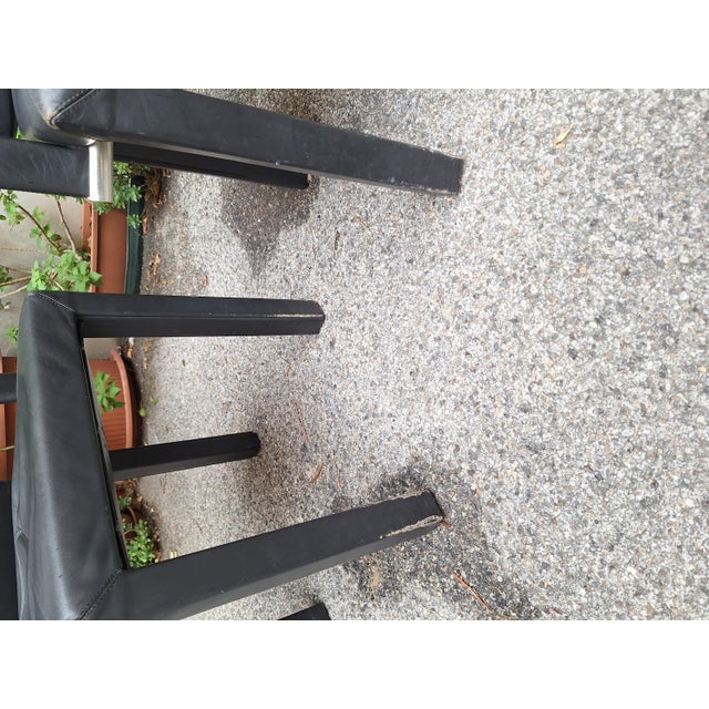 Arcadia Armchairs in Black Leather by Paolo Piva for B&B Italia, 1980s, Set of 4 For Sale - Image 6 of 10