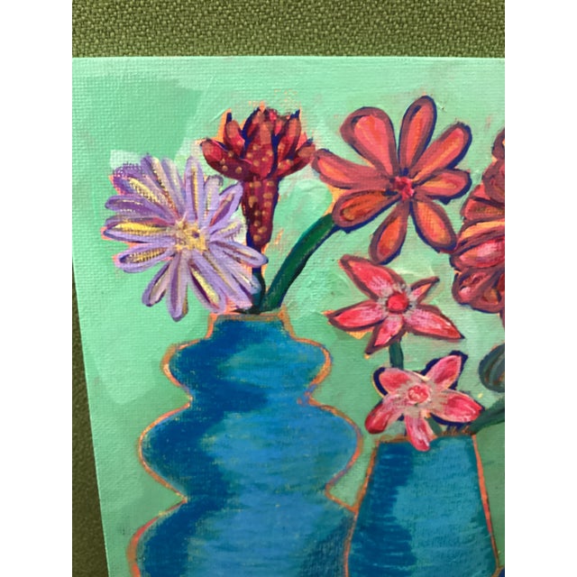 Artwork Title: Bloom Assembly An original abstract floral still life defined by strong composition, vibrant color, and a...