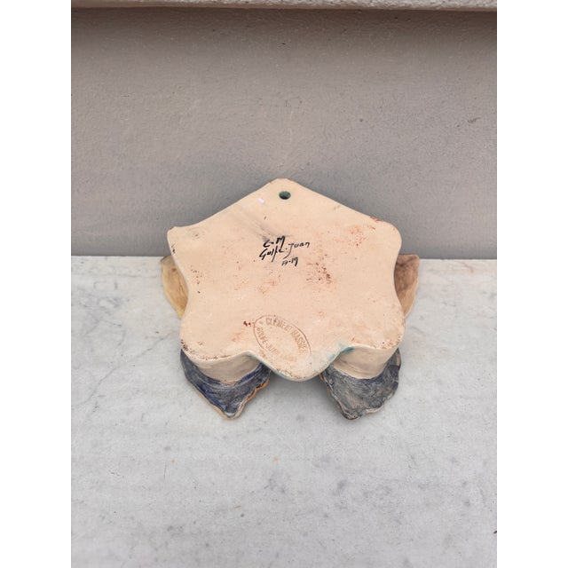 Rare Majolica Butterfly Wall Pocket Clement Massier, Circa 1900 For Sale In Austin - Image 6 of 6