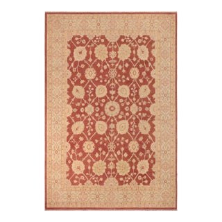 1990s Shabby Chic Ziegler Brown Beige Hand-Knotted Wool Rug - 10'2'' X 13'9'' For Sale