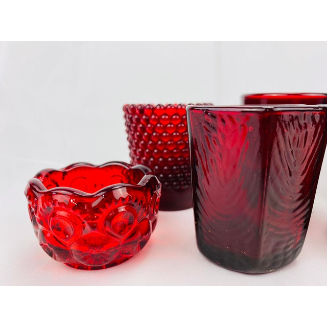 Vintage 1960s Ruby Red Candle Holders Set of 7 Chairish