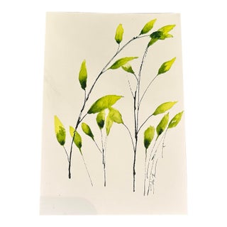 “Spring Reach” Signed Original Watercolor Botanical by Nancy Smith For Sale