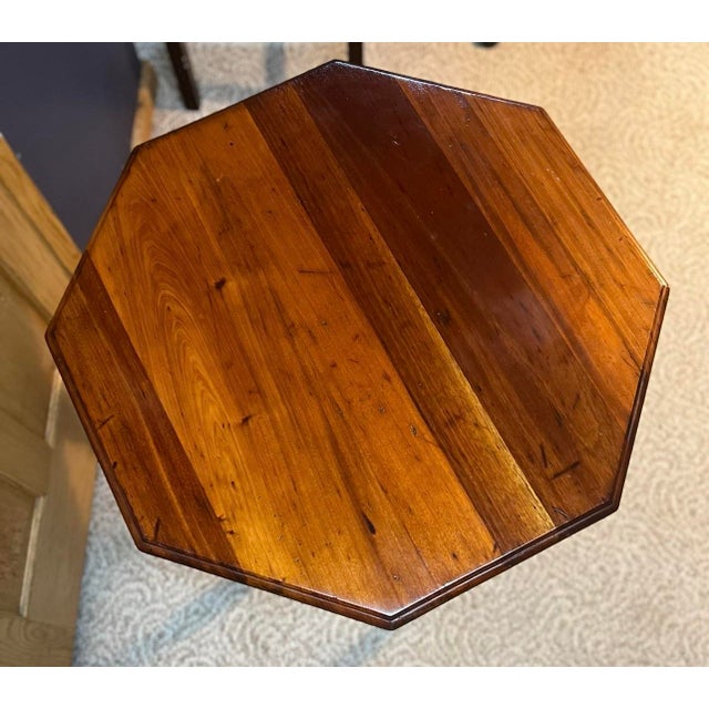 Antique Victorian Octagonal Mahogany Side/Parlor Table With Carved Apron & Turned Legs, Circa 1890 For Sale In Minneapolis - Image 6 of 7