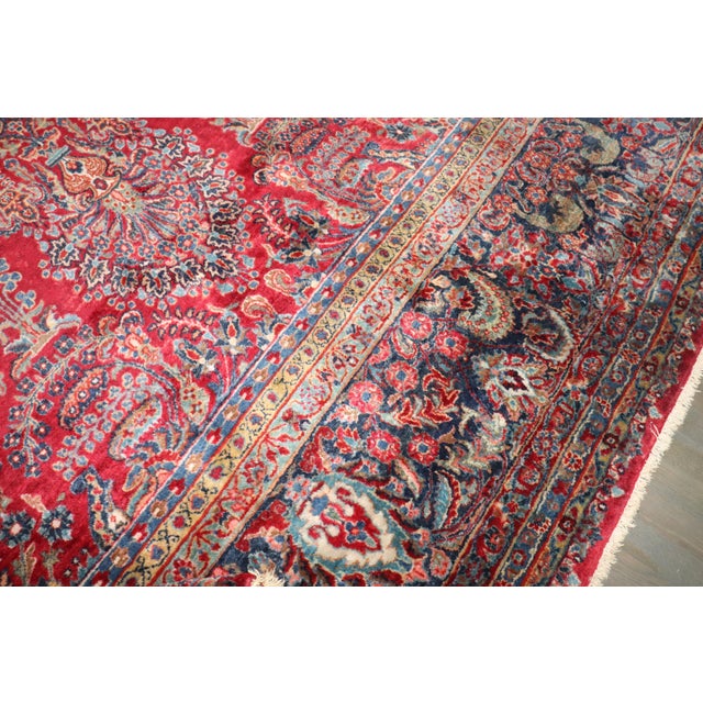 Persian Antique Zabihi Collection Large Persian Sarouk - 12'1" x 15'2" For Sale - Image 3 of 9