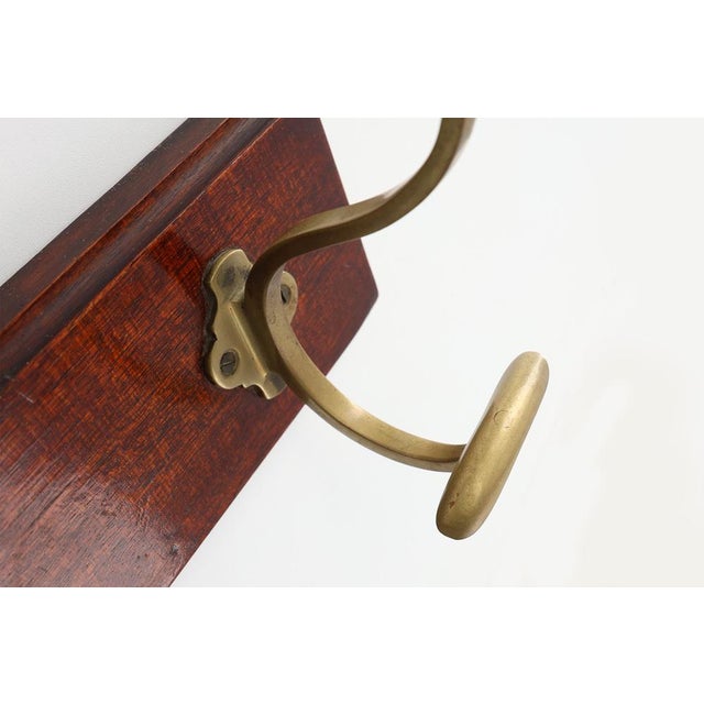 Wood Art Nouveau Coat Rack in Brass and Oak, France, 1900s For Sale - Image 7 of 10