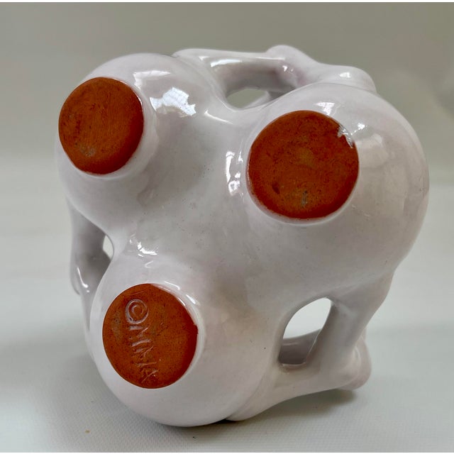 Modern 1990s "Unity" White Ceramic Italian Bud Vase or Candle Holder For Sale - Image 3 of 4