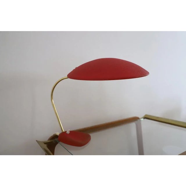 Red Table Lamp from Moletz, 1950s For Sale - Image 9 of 9