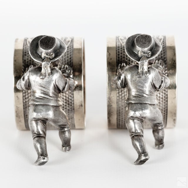 WMF Württembergische Metallwarenfabrik Pair of Wmf German Silver Plate Napkin Rings For Sale - Image 4 of 6