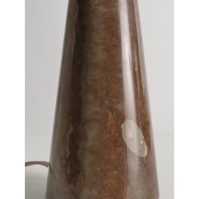 Brown Mid-Century Modern Brown Limestone Table Lamp by Jan Johansson, Sweden, 1970s For Sale - Image 8 of 11