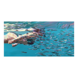 Stronger Together - Abstract Figurative Ocean Swimming Still Life Oil Panting Original Artwork by Michelle Fillmore
