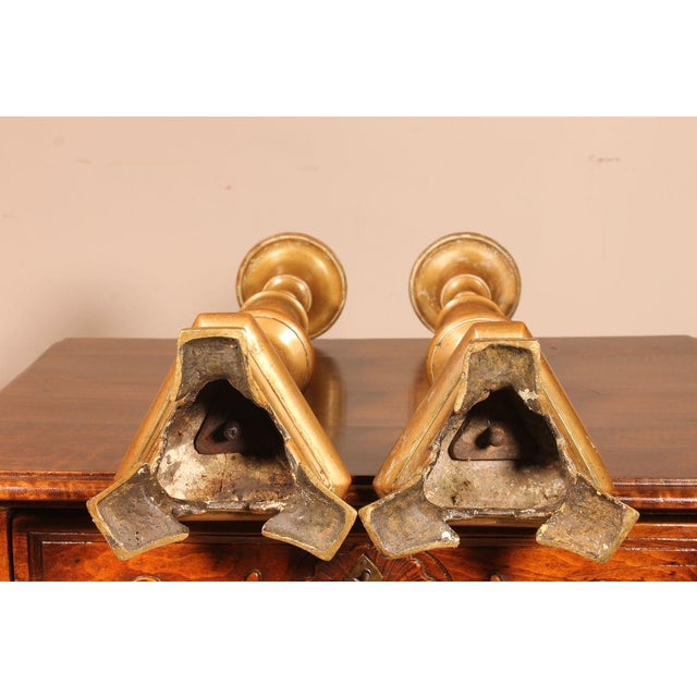 17th Century Italian Bronze Candleholders, Set of 2 For Sale - Image 5 of 8