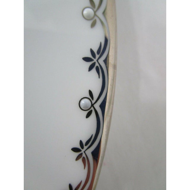 White 1990s Lenox Classics Collection Federal Platinum Bone China Accent Luncheon Plate For Sale - Image 8 of 10