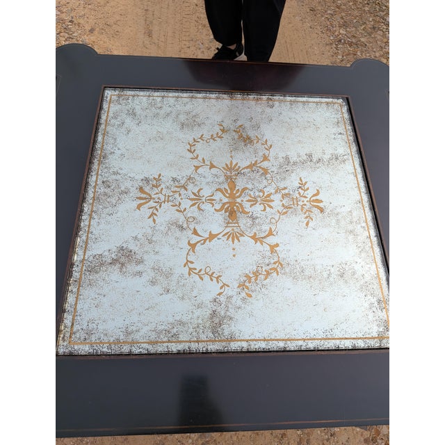 Vintage Églomisé Accent Table Has a Mirrored Top and Spiral Legs Attributed to Lillian August for Drexel Heritage. For Sale In Dallas - Image 6 of 10
