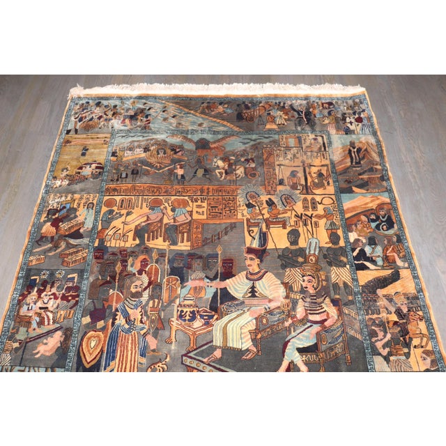 Vintage Persian Pictorial Narrative Rug no. 10956 For Sale - Image 9 of 12