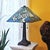 2003 Tiffany-Style Floral Stained Glass Pyramid Table Lamp For Sale - Image 14 of 18