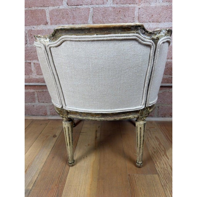 Antique French Louis XVI Petite Corbeille Vanity Chair For Sale - Image 13 of 17