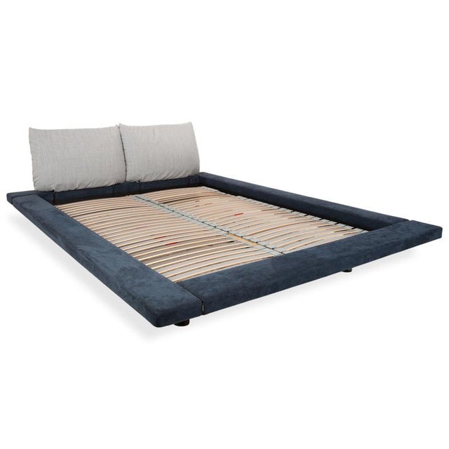 Modern Blue-Grey Double Bed by Peter Maly for Ligne Roset For Sale - Image 3 of 14