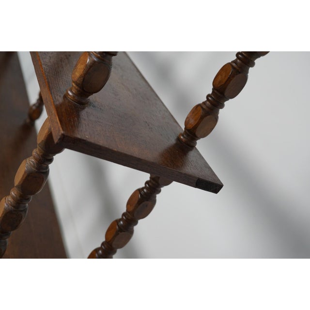 Mid-Century French Oak Bobbin Shelving Unit For Sale - Image 6 of 18