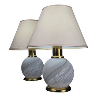 Vintage Murano Glass Table Lamps, Italy, 1970s, Set of 2 For Sale