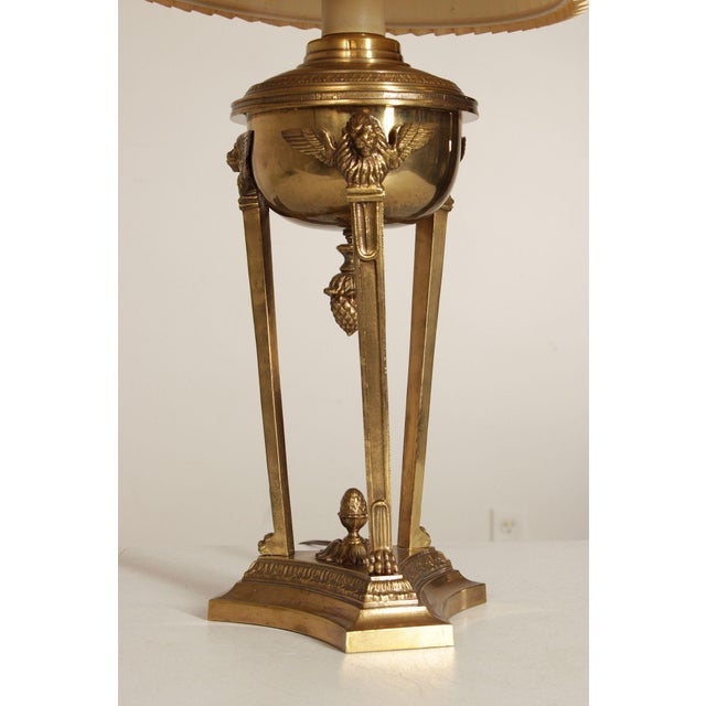 Empire Style Vintage Brass Table Lamp For Sale - Image 9 of 12