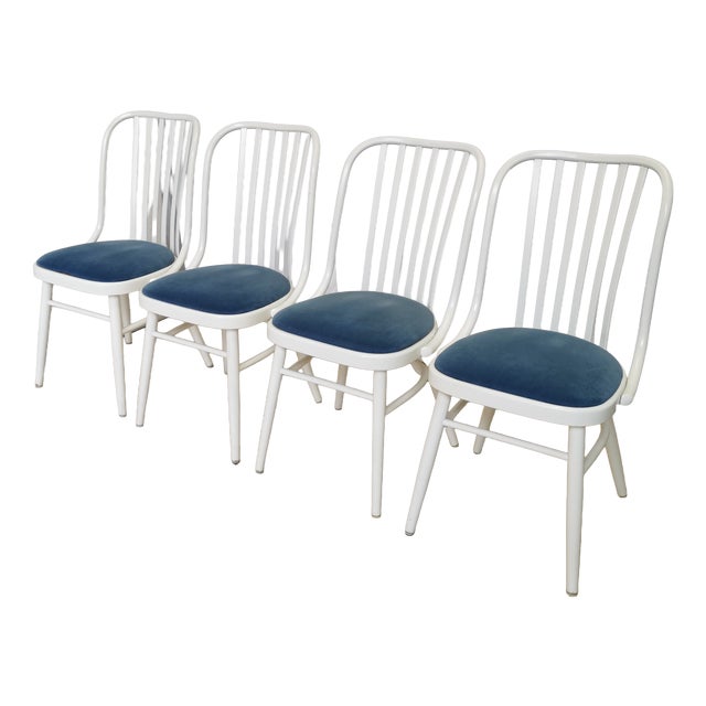 Vintage Bentwood Dining Chairs, 1970s, Set of 4 For Sale