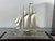 Wood Rare Seki Takehiko Signed 985 Silver Yacht Model Original Box and Case Maritime Art For Sale - Image 7 of 17