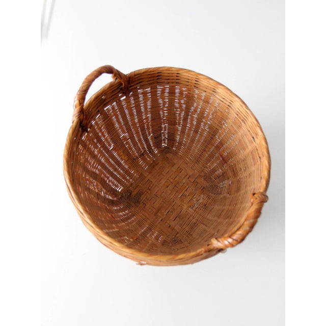 Vintage French Country Style Woven Basket For Sale - Image 9 of 14
