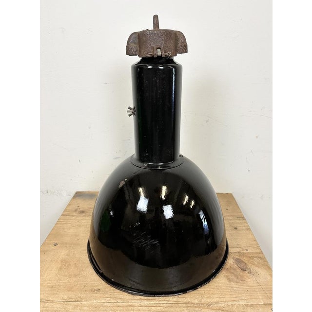 Industrial Bauhaus Black Enamel Pendant Lamps from Elektrosvit, 1950s, Set of 4 For Sale - Image 15 of 18