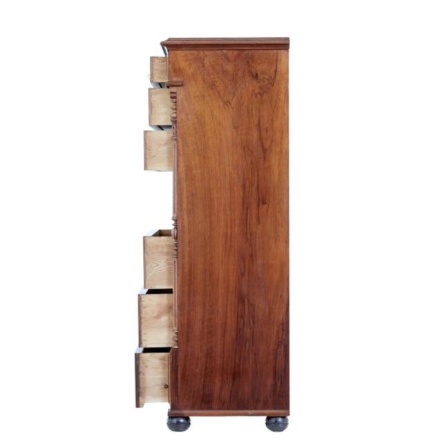 Tall Antique Chest of Drawers in Burr Walnut For Sale - Image 11 of 14
