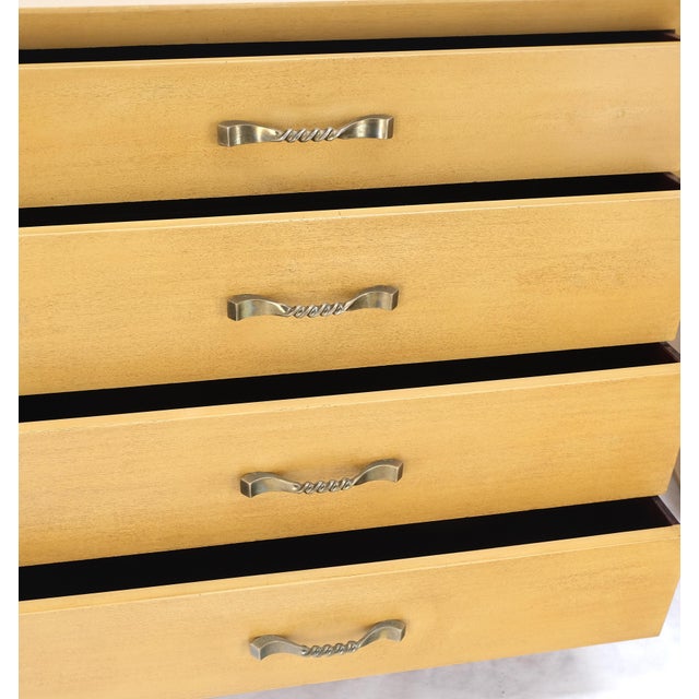 Pair Mid Century Modern Mahogany Twisted Solid Brass Pulls Bachelor Chests MINT For Sale - Image 14 of 14