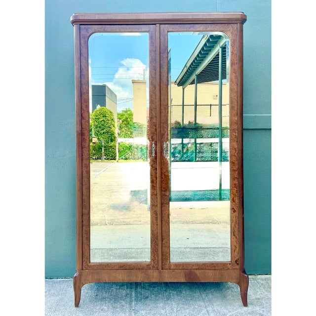 19th Century Vintage French Empire Mahogany Mirrored Armoire For Sale - Image 5 of 10
