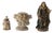 Statues of Our Lady & Pedestal, 19th Century, Set of 3 For Sale