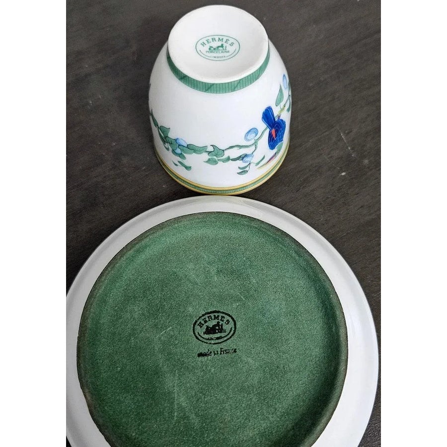 Hermes Paris Toucan Limoges Porcelain Cup & Dish | Chairish