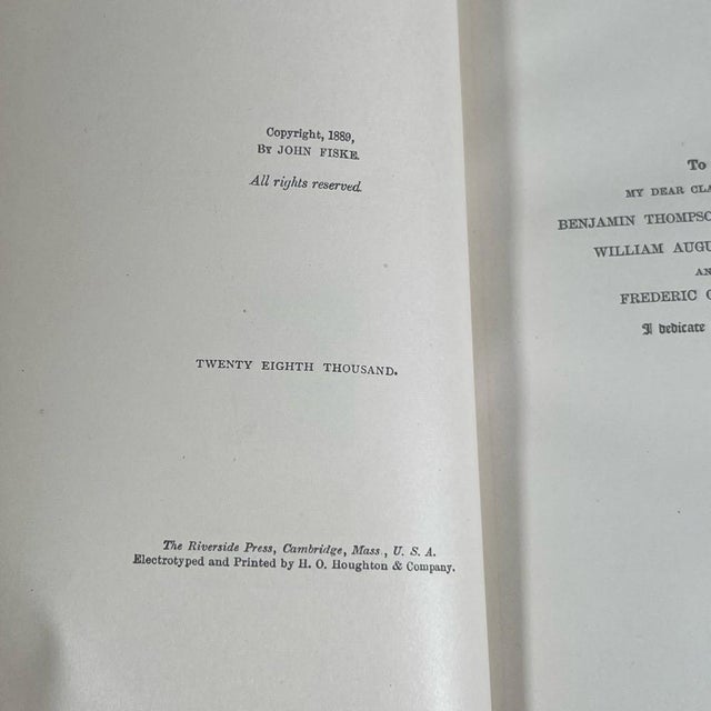 Animal Skin Antique Leather Bindings - American History Books by Harvard Professor John Fiske - 10 Volumes For Sale - Image 7 of 12