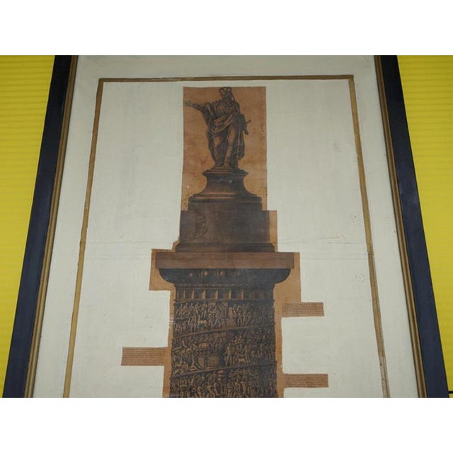 Giovanni Battista Piranesi, Trofeo or Sia Magnifica Columns, 1860, Engravings on Canvas, Set of 2 For Sale - Image 4 of 17