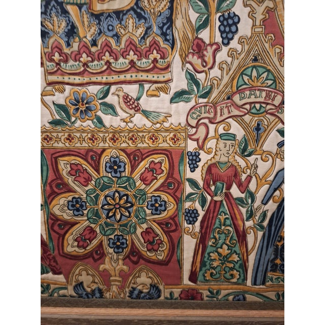 Vintage Hand Painted on Silk Woven with.gold Thread Embroidery For Sale - Image 12 of 15