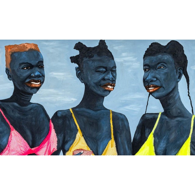 Contemporary Adjei Tawiah Three Women in Bikinis Mixed Media For Sale - Image 3 of 7