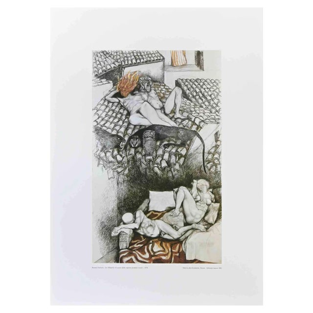 After Renato Guttuso, Allegories: The Sleep of Rea, Vintage Offset Print, 1981 For Sale