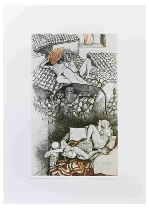 After Renato Guttuso, Allegories: The Sleep of Rea, Vintage Offset Print, 1981