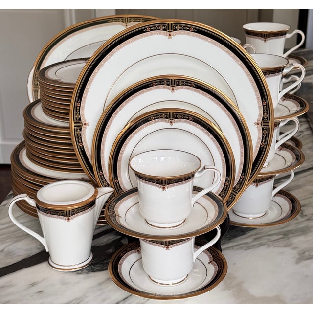 Estate Noritake Gold & Sable Fine China Set - 52 Pieces For Sale - Image 15 of 15