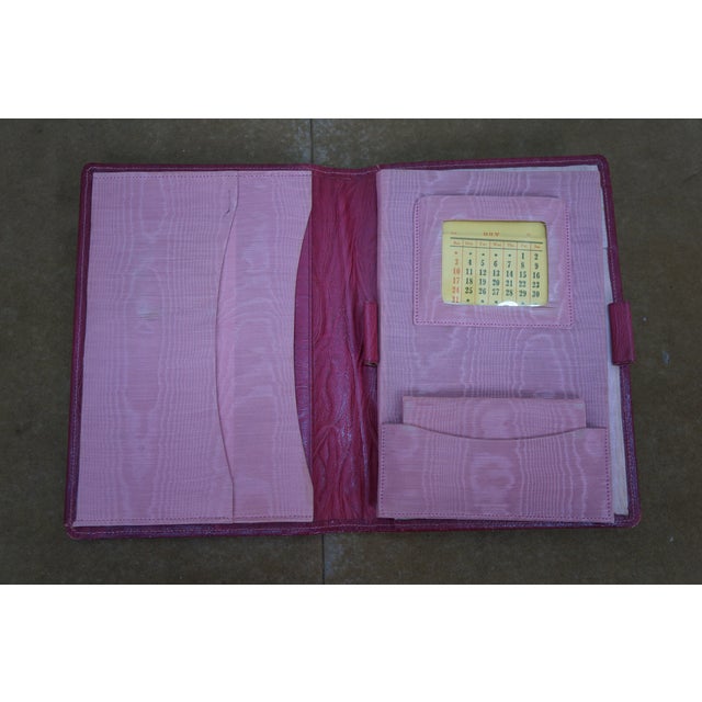 Vintage Red Leather Textured Journal Planner With Lock & Key Diary Portfolio For Sale - Image 12 of 16