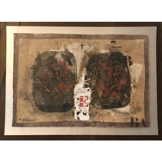 James Coignard, French Pop Art Modernist Textured Painting Abstract With Stencilled Letters, c.1960s For Sale In Miami - Image 6 of 7