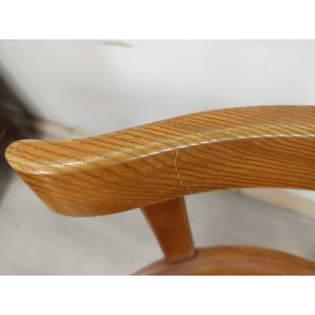 Brutalized Elm High Chairs, 1980s, Set of 5 For Sale - Image 12 of 16